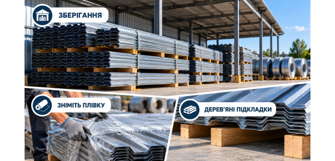 Правила зберігання профільованих листів та виробів із рулонної сталі