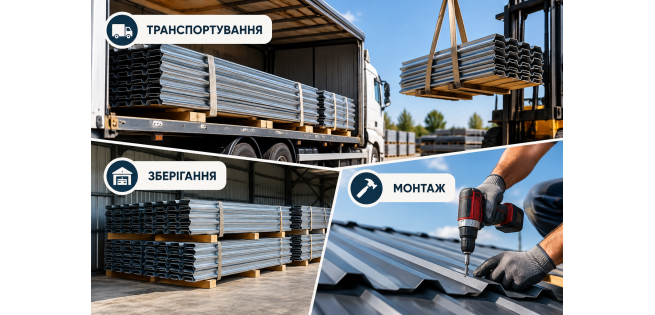 Інструкція з транспортування, зберігання та монтажу металопрофілю